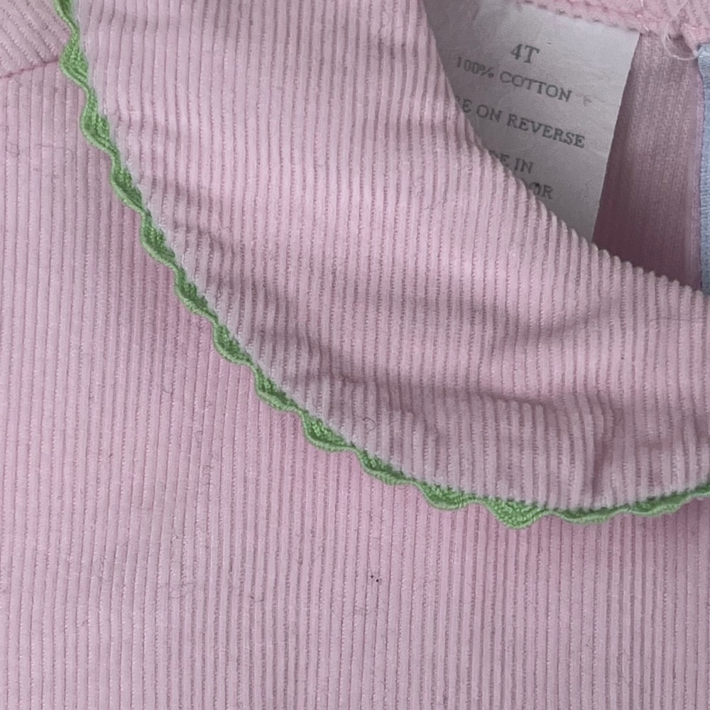 Vive La Fete Girls Pink Corduroy Smocked Dress Long Sleeve Peter Pan Collar 4T - Picture 9 of 10
